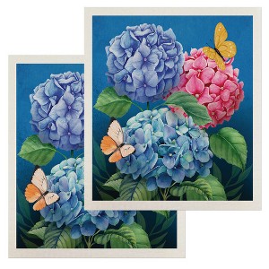 Briarwood Lane Colorful Hydrangeas Swedish Dishcloth (2-pack) - 1 of 4