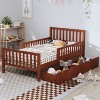 NicBex Twin/Full Wooden Platform Bed Frame with Storage Drawers & Guardrails,Modern Toddler Bed for Bedroom,Kids Room - 3 of 4