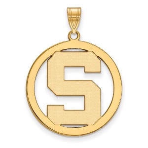 Black Bow Jewelry 14k Yellow Gold Plated Sterling Silver Michigan State Spartans NCAA Extra Large Pendant - 1 of 3