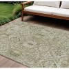 Fern Green And Beige Floral Medallion Washable Indoor Outdoor Area Rug - 2 of 4