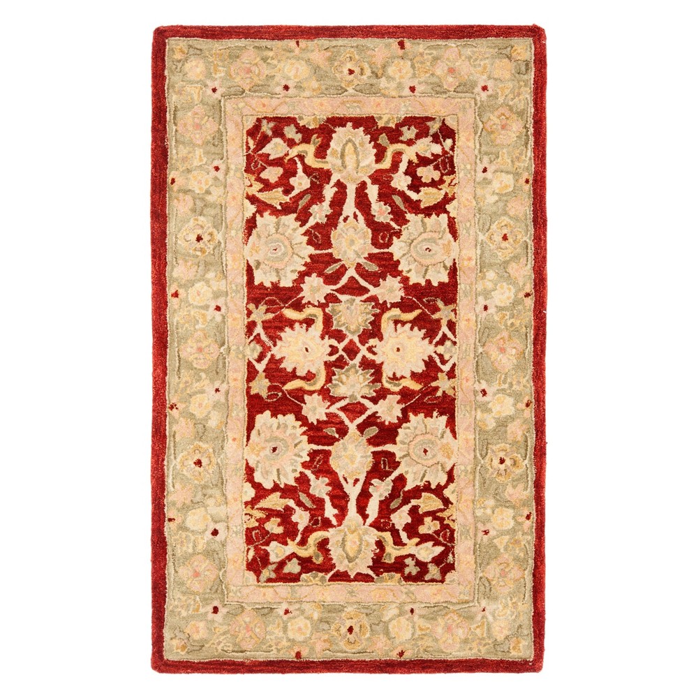 3'x5' Floral Accent Rug Red/Moss - Safavieh