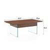 FONTOI Multifunctional Lift Top Coffee Tables with Marble Pattern&Glass Legs&Non-Slip Feet for Living Room Bedroom Office, Dark Brown, - 3 of 4