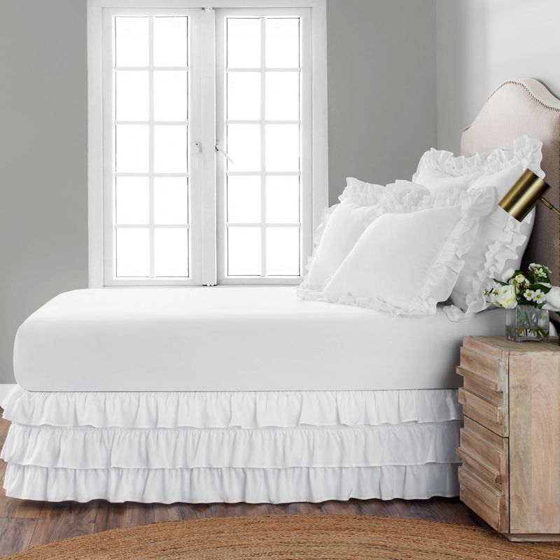 Belles & Whistles 3-Tiered Ruffle 15" Drop Bed Skirt, 4 of 7