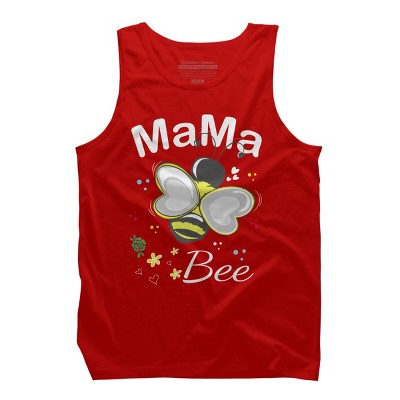 Men's Design By Humans Mama Bee Floral Pattern By Aminemangaka1 Tank Top