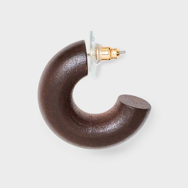 Thick Hoop Earrings - A New Day&#8482; Brown, 4 of 5
