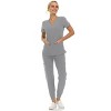 Saint Scrubs Womens 9-Pocket Medical Uniform Set- V-Neck Stretch Top with Seven Pocket Jogger Scrub Pant - 3 of 4
