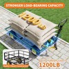 Heavy-Duty 2-in-1 Garden Wagon Utility Steel Cart with All-Terrain Tires and Removable Mesh Side Panels - 3 of 4