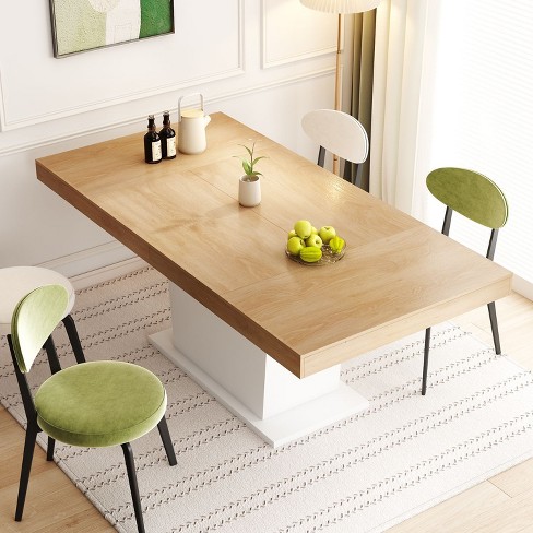 Homsee Light Oak Rectangular Dinner Table For Dining Room Kitchen ...