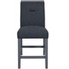 HomeRoots 25" Dark Gray Wood and Suede Counter Height Bar Chair - 4 of 4