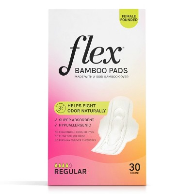 Flex Bamboo Regular Ultra Thin Pads - 30ct