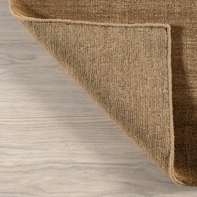 Wheat Solid Wool-Blend Runner Rug 2'6" x 8'
