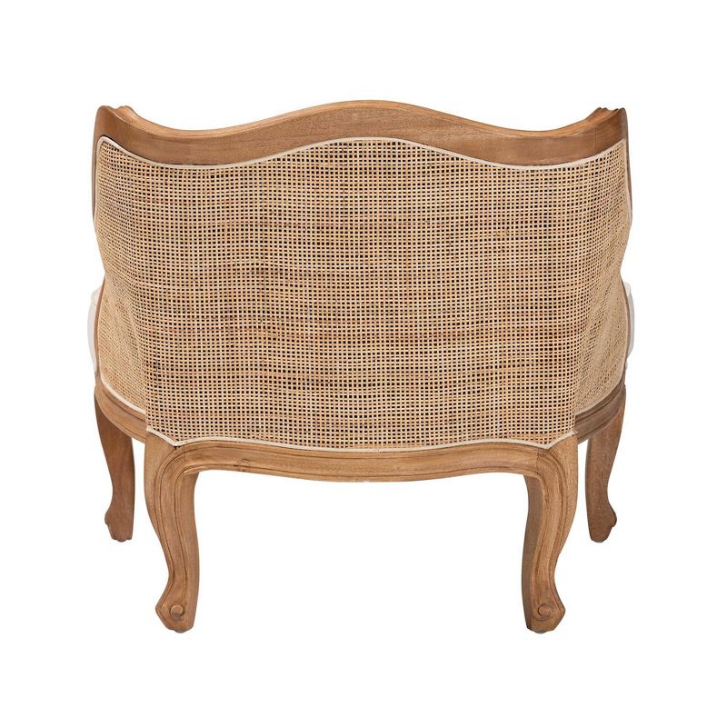 bali &#38; pari Sylvestra Fabric and Wood Low Seat Accent Chair Beige/Honey Oak, 5 of 10