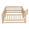 CAVINAS Full Size Wood Montessori Bed,Modern Floor Bed with Fence and Door,Toddler Bed for Bedroom - 4 of 4
