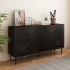 VYNXARIA Modern Black Wood Sideboard Buffet Cabinet ¨C Versatile Storage Solution for Bedroom, Media Room, Hallway, and Kitchen - 2 of 4