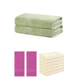 REGALWOVEN Absorbent Solid Bath Hand Face Cloths Cotton Towels 3 Piece Sets - 1 of 4