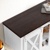 Farmhouse Sideboard Buffet Cabinet with Sliding Barn Doors, Open Storage Shelf & Wine Racks, Entryway Table for Kitchen, Dining Room, Hallway - 4 of 4