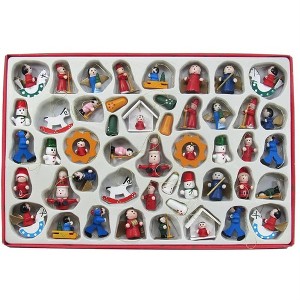 Kurt Adler Petite Treasures Wooden Mini Christmas Ornament Set of 48 Pieces - 1 of 3