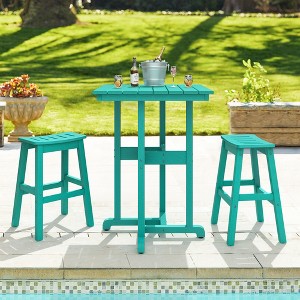 Arceso Outdoor Bar Stools , 25 Inch HDPE Counter Height Bar Stools, All Weather Resistant Patio Bar Stools for Balcony, Backyard - 1 of 4
