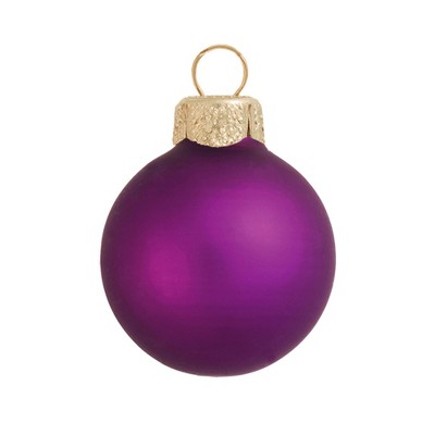 Northlight 28ct Matte Glass Ball Christmas Ornament Set 2" - Soft Grape Purple