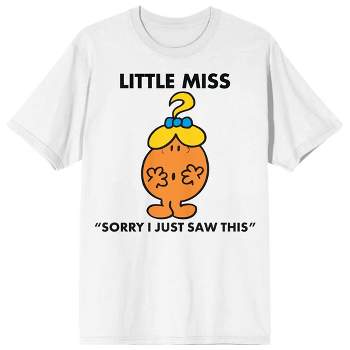 Mr Men and Little Miss "Little Miss Sorry I Just Saw This" Women's White Short Sleeve Crew Neck Tee