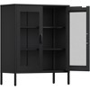 LunaLulinlk Metal Storage Cabinet with Mesh Doors, Multipurpose Storage Rack, 3-Tier Cabinet,Metal Locker Style Accent Cabinet for Kitchen - 4 of 4