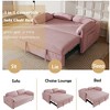 Lyngins Convertible Loveseat Sofa Bed, Velvet Sofa Bed with Armrest Storage Bags, Comfortable Couches for Living Room, Home Relaxation & Guest Sleep - 3 of 4