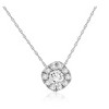 Pompeii3 5/8ct Cushion Halo Round Diamond Pendant 14K White Gold - 3 of 4