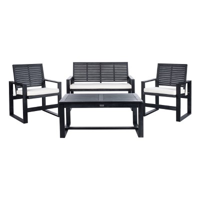 Ozark 4pc Outdoor Living Set - Black Wash - Safavieh