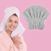 Unique Bargains Charcoal Fiber Hair Drying Towel Dry Cap 1 Pc - 2 of 4