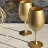 FONTOI Metallic Gold Color Wine Glasses Set of 4, BPA Free Acrylic Wine Glass Set, Unbreakable Red Wine Glasses - 3 of 4