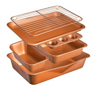 Gotham Steel 6 Piece Nonstick Stackable Bakeware Set - Copper - 1 of 4