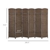 Folding Room Divider Screen 6 Panel 6' Tall Privacy Screen Freestanding Wood Partition for Home Office - 3 of 4