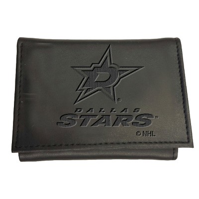 Evergreen NHL Dallas Stars Black Leather Trifold Wallet Officially Licensed with Gift Box
