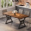 Dining Table 4-6 Person 70.8 Inch, Farmhouse Kitchen Table with Heavy Duty Metal Legs, Wooden Long Dining Room for Kitchen, Living Room - 2 of 4