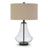 Hampton & Thyme 23" Tall Table Lamp with Seeded Glass Fabric Shade - 2 of 4