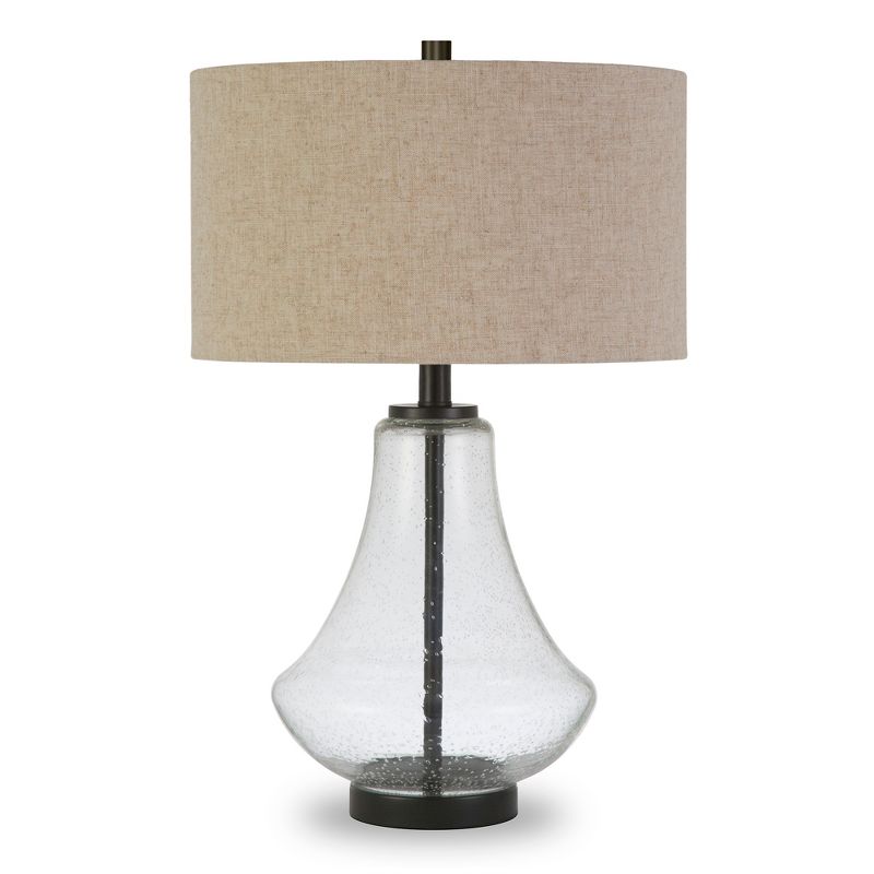 Hampton & Thyme 23" Tall Table Lamp with Seeded Glass Fabric Shade , 1 of 12
