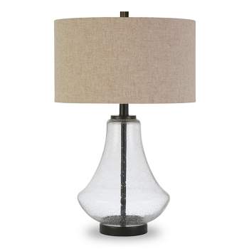 Hampton & Thyme 23" Tall Table Lamp with Seeded Glass Fabric Shade 