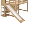 NicBex Twin Size Bunk Bed with Storage Rack Classic House Shape Bed Frame Loft Bed with Guardrails, Slide and Ladder, No Box Spring Required - 4 of 4