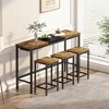 NicBex Dining Table Set for 3 Kitchen Table Pub Table Modern Design Long Dining Table Set with 3 Stools - 4 of 4