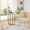 Yaheetech Modern X-Based Accent Table with Metal Legs Round Tabletop - 2 of 4