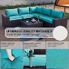 ALAULM Outdoor Patio Furniture Set Outdoor Sectional Rattan Sofa Set Brown Manual Wicker Patio Conversation Set with Cushions - 3 of 4