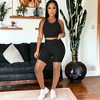 Anna-Kaci Active Women's Seamless Yoga Workout Set for Stretchy 2 Piece Outfits Raceback Crop Top High Waist Gym Shorts - 4 of 4