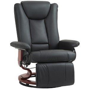 Modern RV Recliner Chair, PU Leather Swivel Recliner Armchair with Footrest for Living Room - 1 of 4