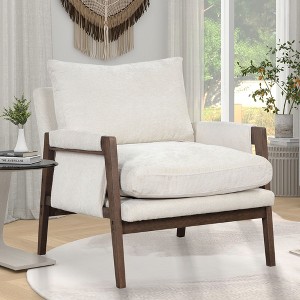 NicBex Accent Chair Modern Armchair Reading Chair Comfy Chair with Wood Legs for Living Room, Bedroom, Reading Room - 1 of 4
