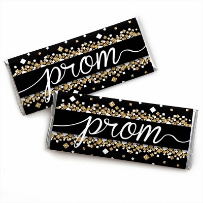 Big Dot of Happiness Prom - Candy Bar Wrapper Prom Night Party Favors - Set of 24