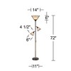 Franklin Iron Works Plymouth Rustic Farmhouse Torchiere Floor Lamp with Side Lights 72" Tall Bronze Faux Wood Mica Shade for Living Room Reading House - 4 of 4