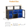 Freestanding Liquor Cabinet Bar for Home Living Room, Office, Dining Room, Kitchen Sideboard Bar Cabinet with LED Lights - 3 of 4