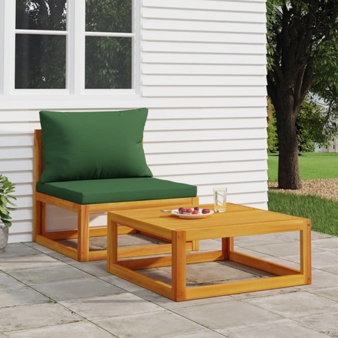 vidaXL 2 Piece Patio Sofa Set with Cushions Solid Wood Acacia - image 1 of 4