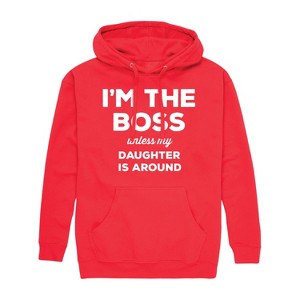 Men's - Instant Message - I'm The Boss Unless Daughter Is Around Graphic Fleece Pullover Hoodie - 1 of 4