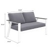 Heynemo 2-Seat Aluminum Outdoor Patio Loveseat Furniture Set With Faux Wooden, Aluminum Sofa Chair Conversation Furniture With Cushions - 4 of 4
